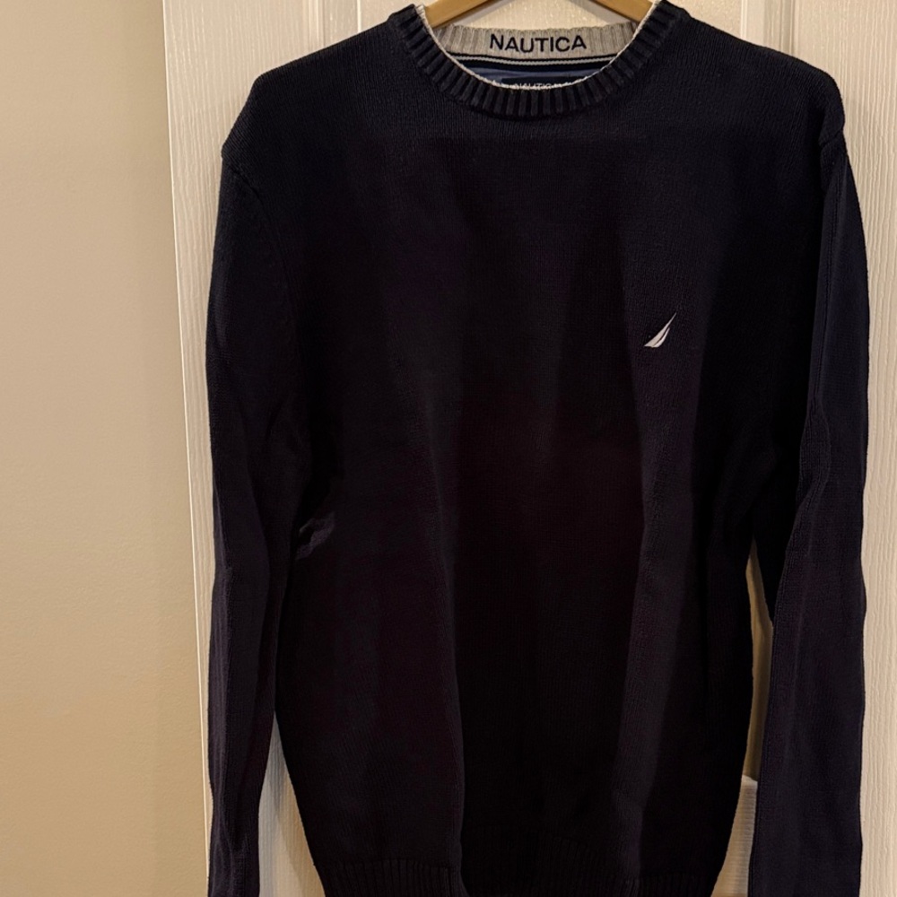 Nautica Navy Crewneck Sweater with Logo